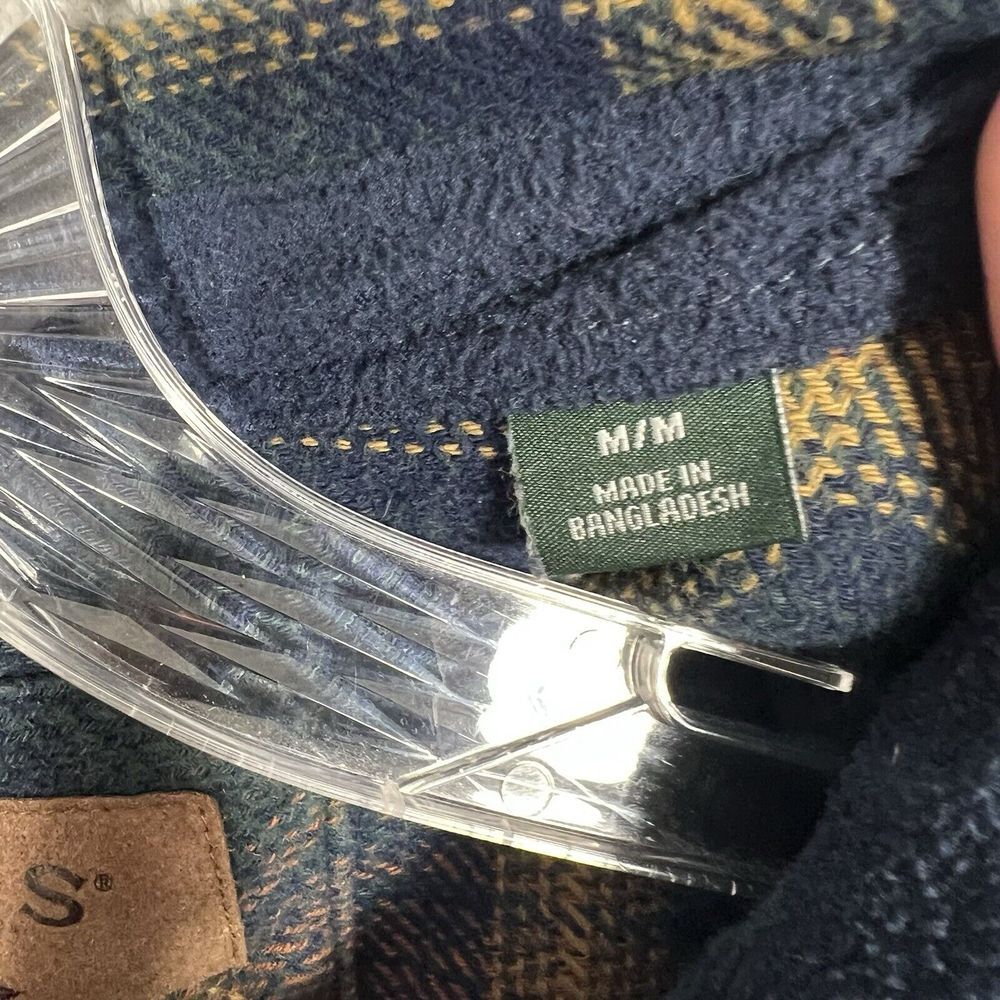 Orvis Shirt Mens Medium Blue Plaid Big Bear Heavyweight Flannel Shacket Outdoors - Picture 3 of 7
